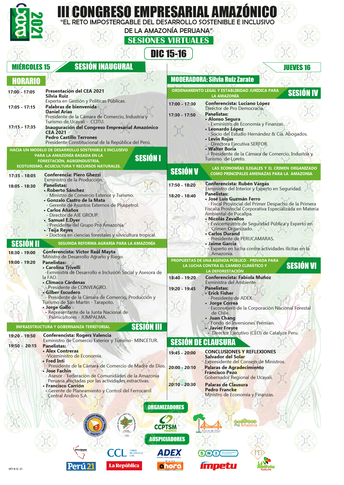 III CEA 2021 - CALENDARIO  15 Y 16 DE DICIEMBRE